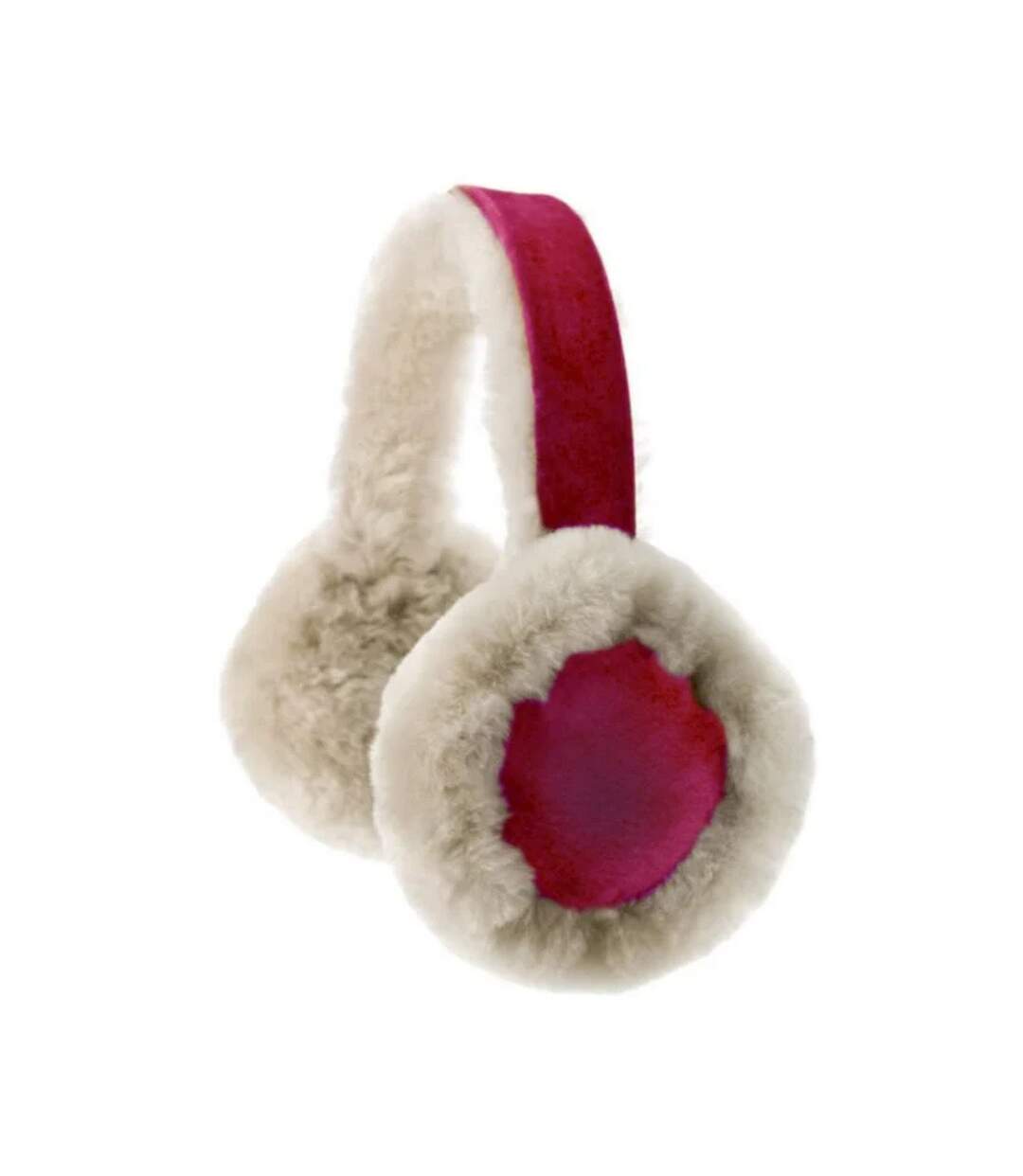 Womens/ladies luxury sheepskin earmuffs one size raspberry Eastern Counties Leather-1