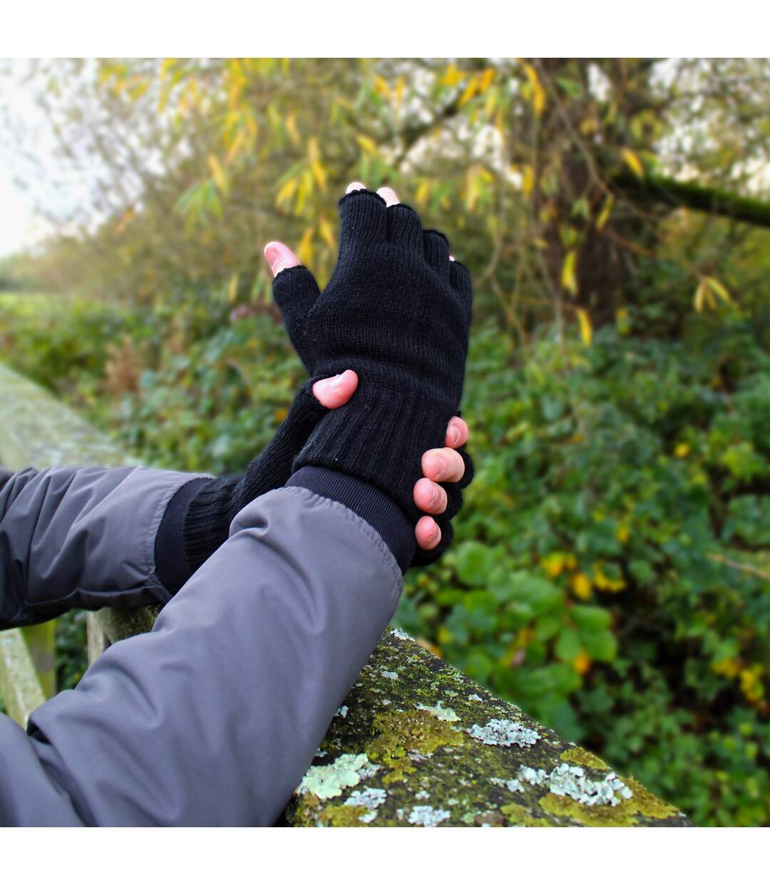 THMO Gants Thinsulate Thermiques Sans Doigts L/XL-3