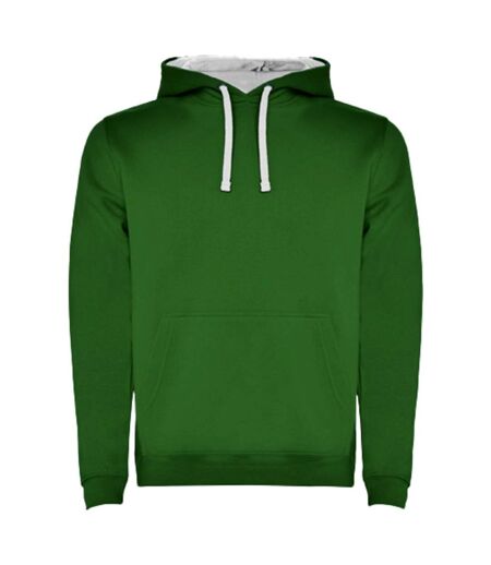 Sweat à capuche urban homme vert kelly / blanc Roly