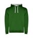 Sweat à capuche urban homme vert kelly / blanc Roly Roly