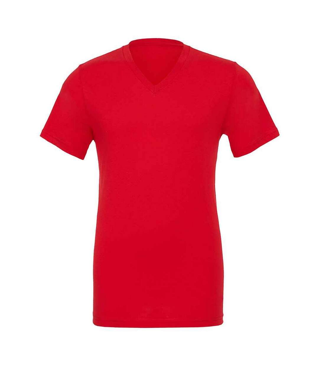 Unisex adult jersey v neck t-shirt red Bella + Canvas-1