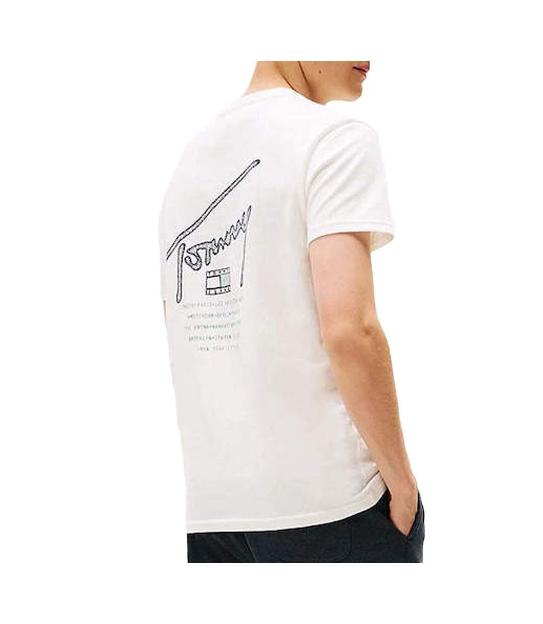 T-Shirt blanc homme tommy hilfiger backpri-2