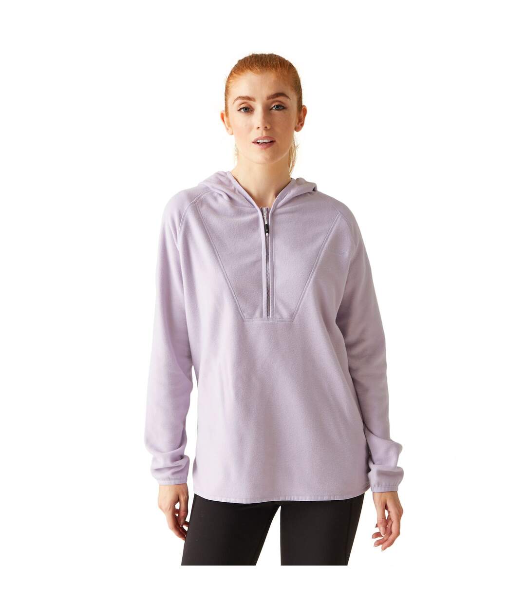 Womens/ladies warriewood microfleece half zip hoodie lilac frost Regatta