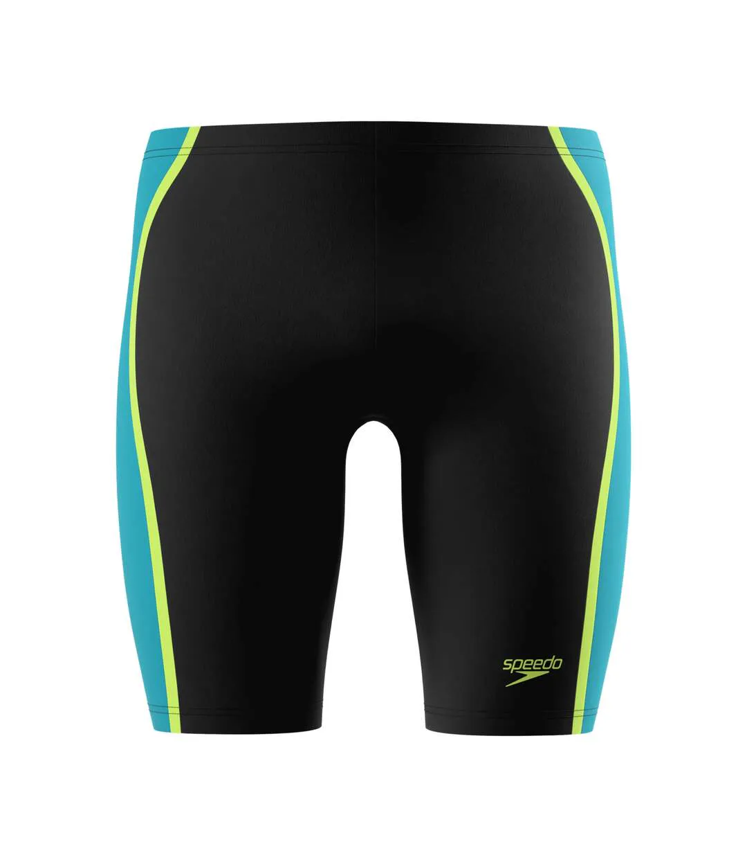 Mens Hyperboom Splice Colour Block Jammer Shorts Black Green Speedo-1