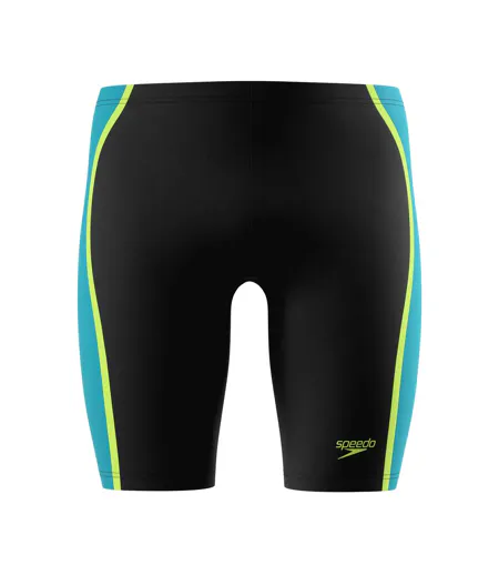 Mens Hyperboom Splice Colour Block Jammer Shorts Black Green Speedo