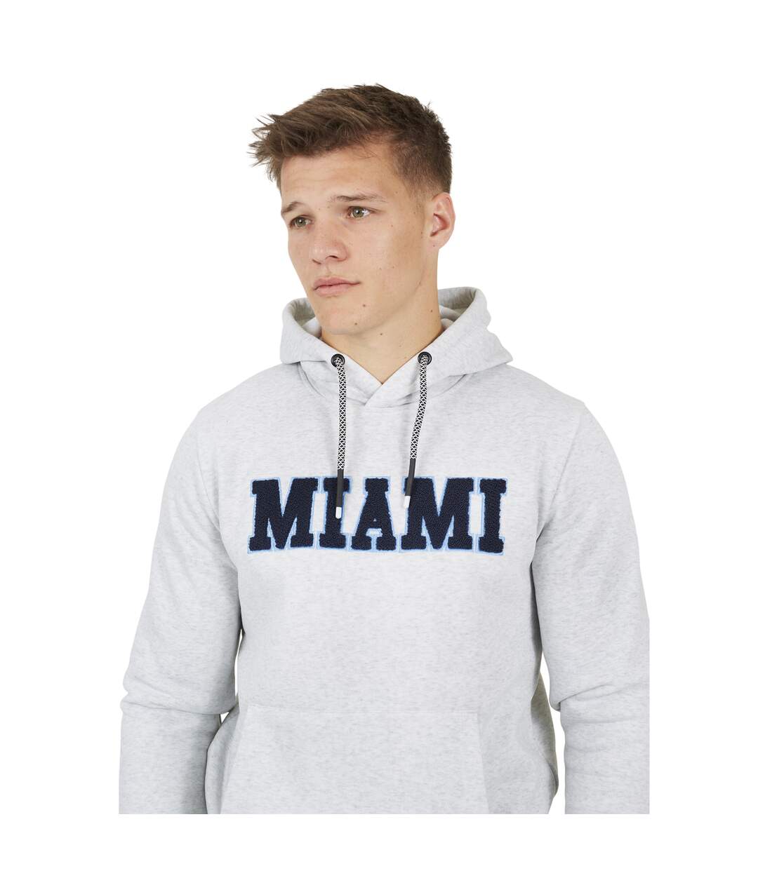 Mens Crossover Overhead Hoodie Ecru Marl Brave Soul-4