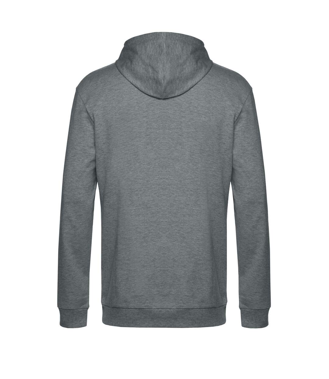 Sweat À Capuche Adulte Gris Foncé Chiné B&C-2
