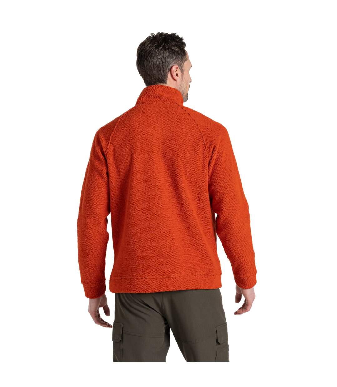 Mens Karlton Half Zip Fleece Top Carnelian Orange Craghoppers-2