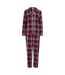 Womens/ladies tartan pajama set red/navy SF