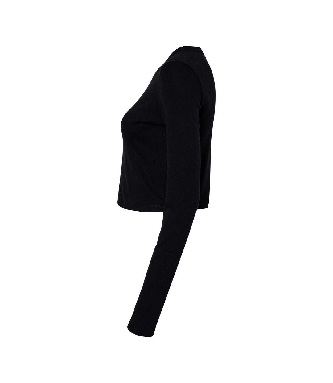 T-shirt Manches Longues Femme Noir Uni Bella + Canvas-3