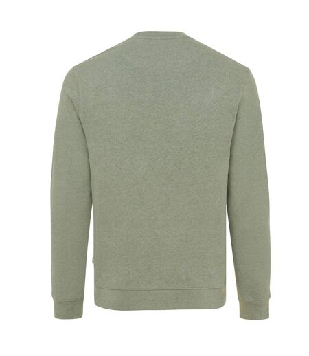Unisex adult denali recycled cotton undyed sweatshirt heather green Iqoniq
