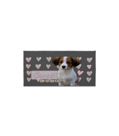 Tapis Rectangle Love Doggy 57x115cm Gris