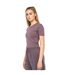 Womens/ladies Tilly Crop T-shirt Charcoal Mauve Juice-3