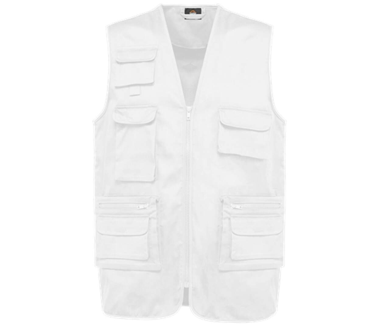 Gilet sans manches multipoches polycoton - Unisexe - WK609 - blanc-1