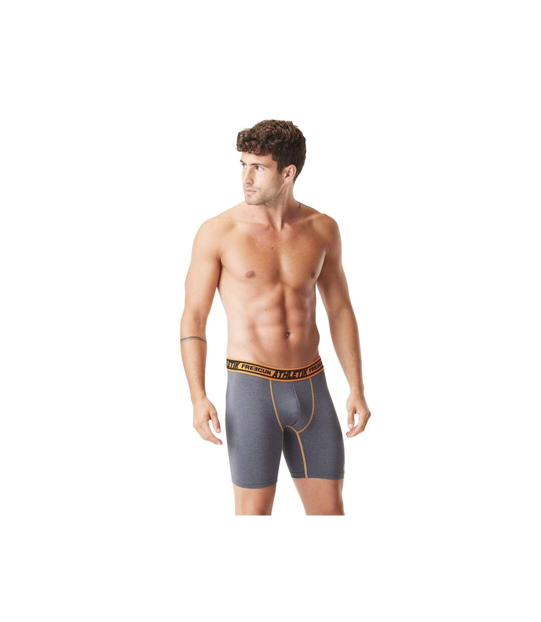 Lot de 4 Boxers longs homme chiné Aktiv Sport Freegun-5