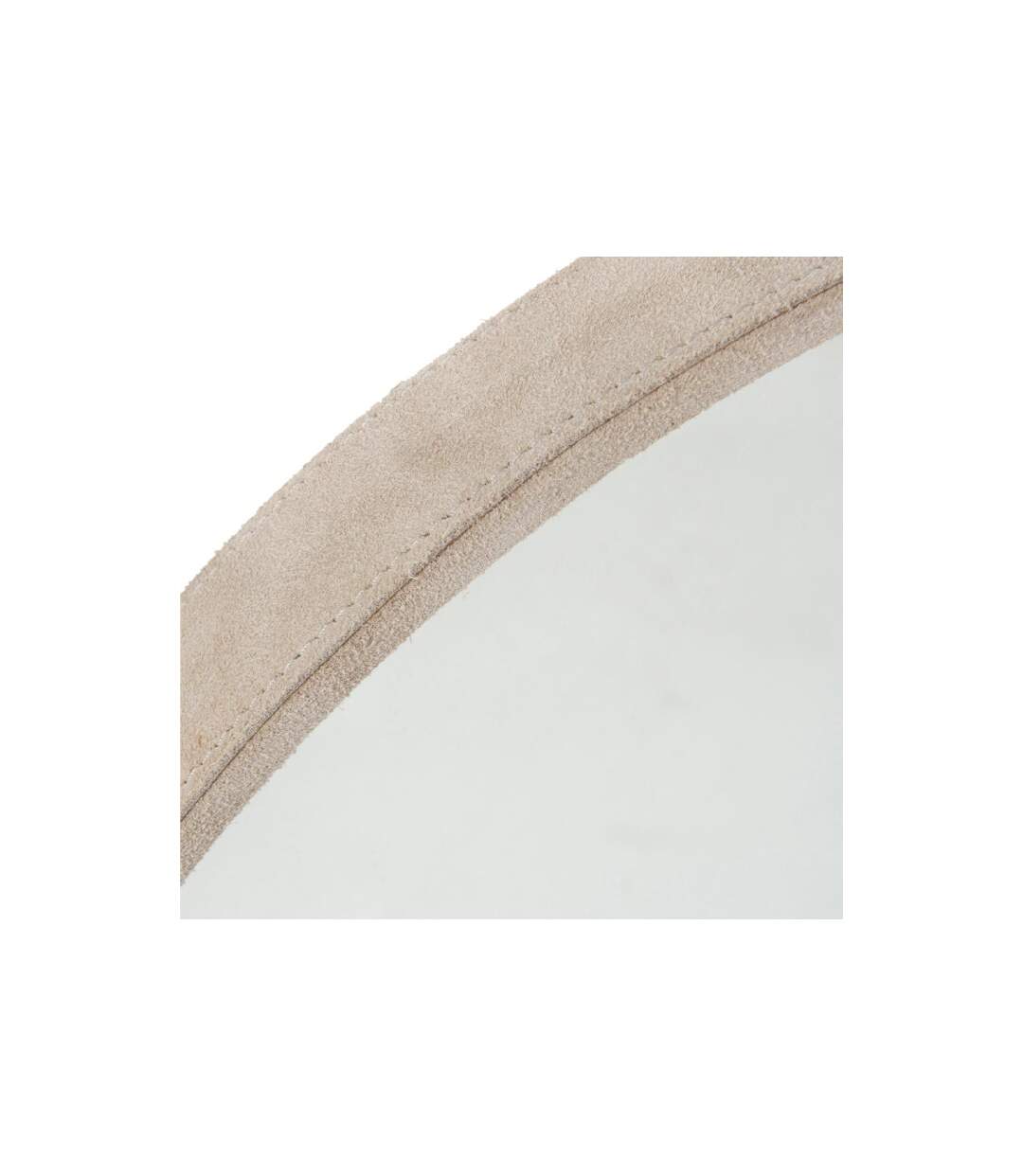 Miroir Mural Design en Cuir Tortu 40cm Beige-2