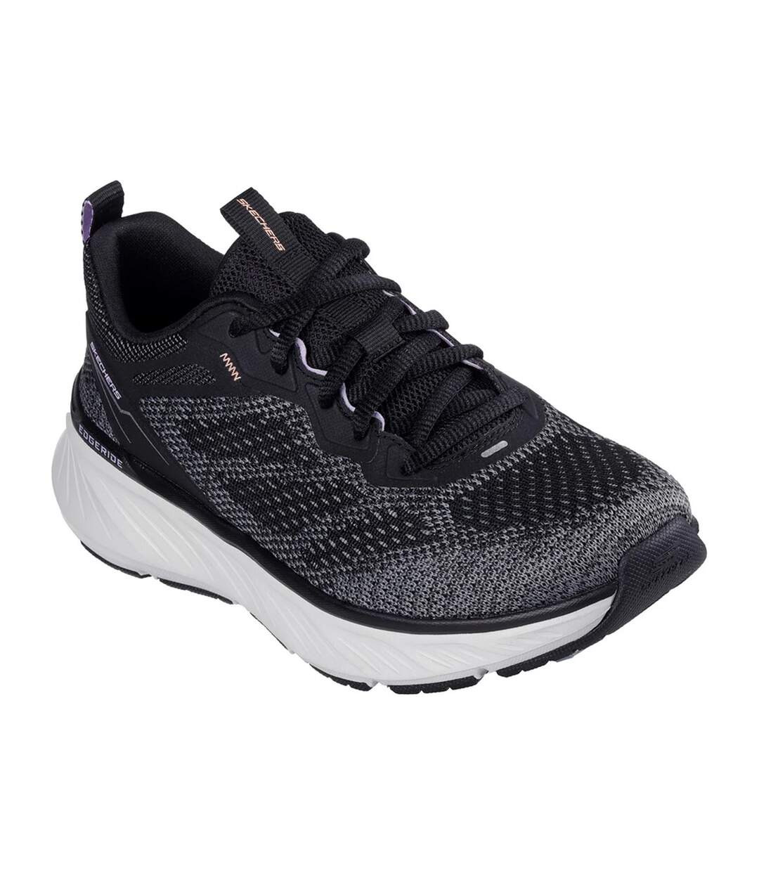 Womens/ladies Edgeride Power Flow Trainers Black Lavender Skechers-1