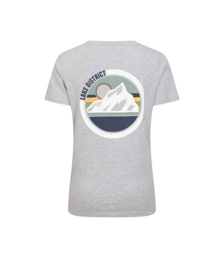 Womens/ladies Lake District Tree Ring Organic T-shirt Grey Mountain Warehouse