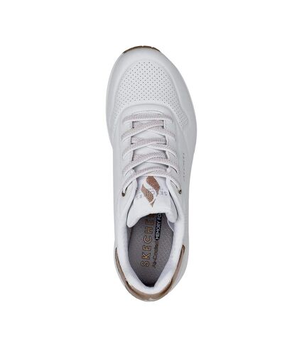 Womens/ladies uno shimmer away trainers white Skechers