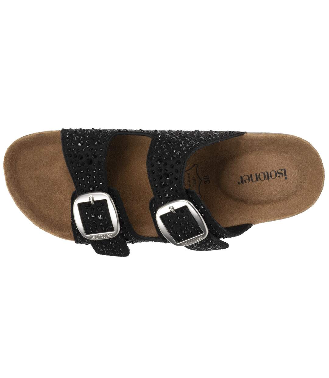 Isotoner Sandales femme à doubles brides ultra confortables, semelle intérieure cuir-2