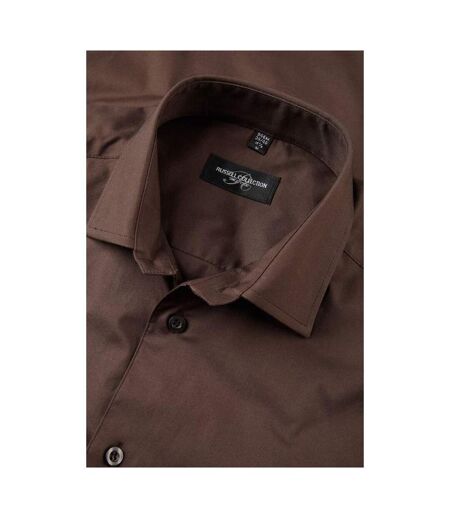 Collection Chemise À Manches Longues Homme Chocolat Russell