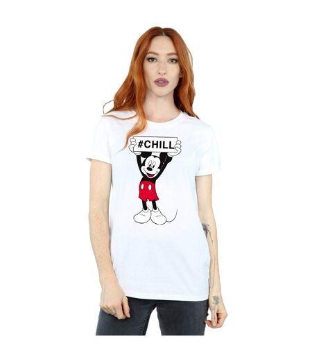Disney Femme/Les femmes - Mickey Mouse Chill Cotton Boyfriend T-Shirt (Blanc) - UTBI36037