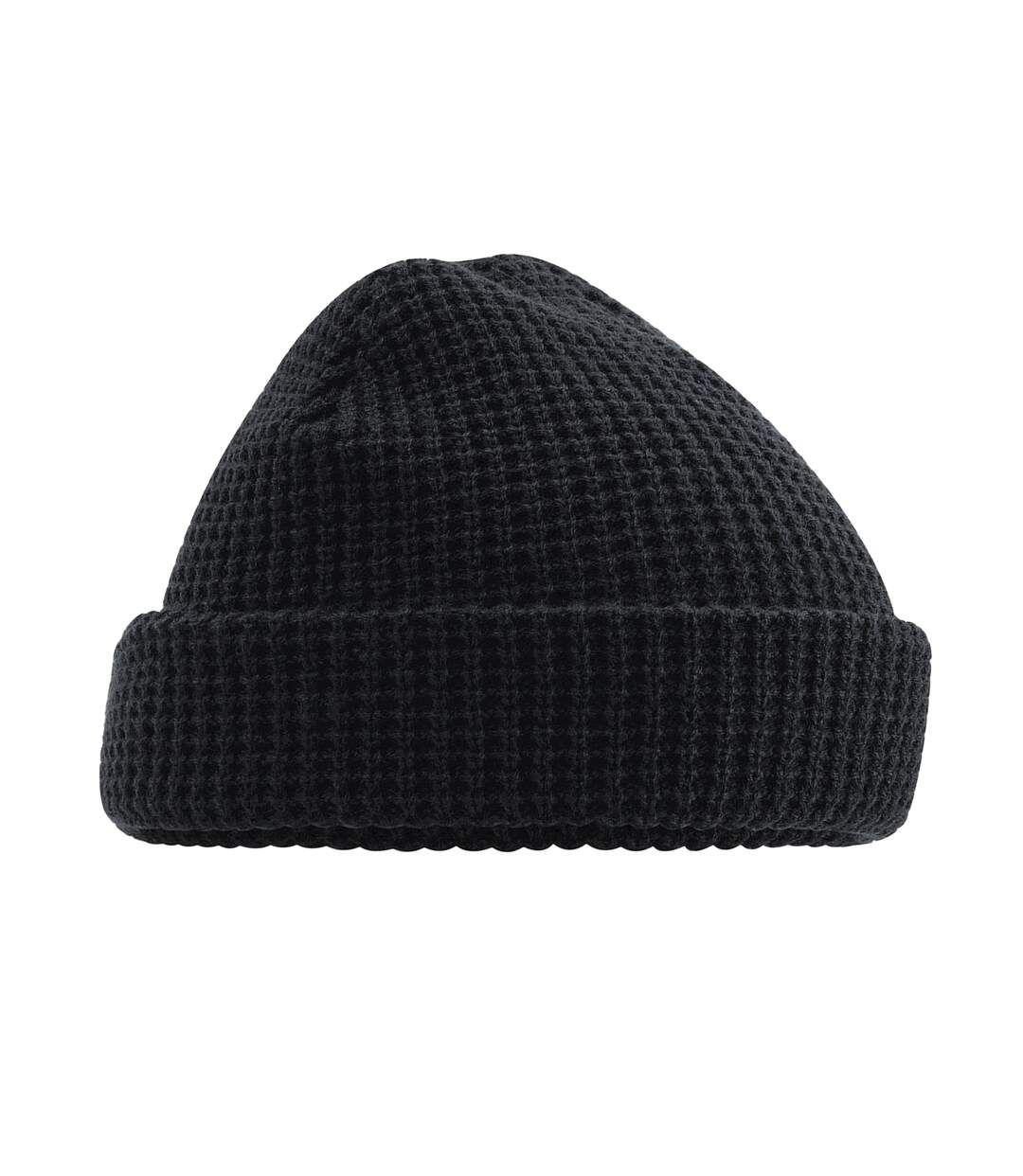 Unisex Adult Classic Waffle Knitted Beanie Black Beechfield-1