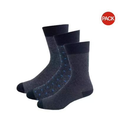 Pack Of 3  Mens Patterned Socks  Grey Tom Franks