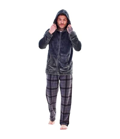 Ensemble De Pyjama Long Motif/style À Carreaux Homme Charbon Keanu