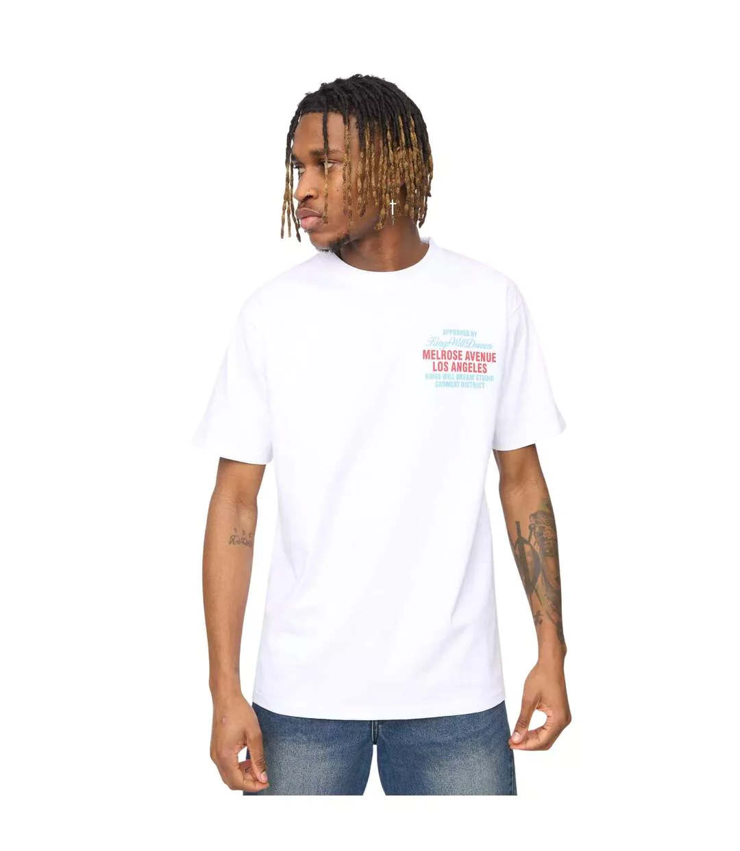 Mens Melrose T-shirt White Kings Will Dream-3