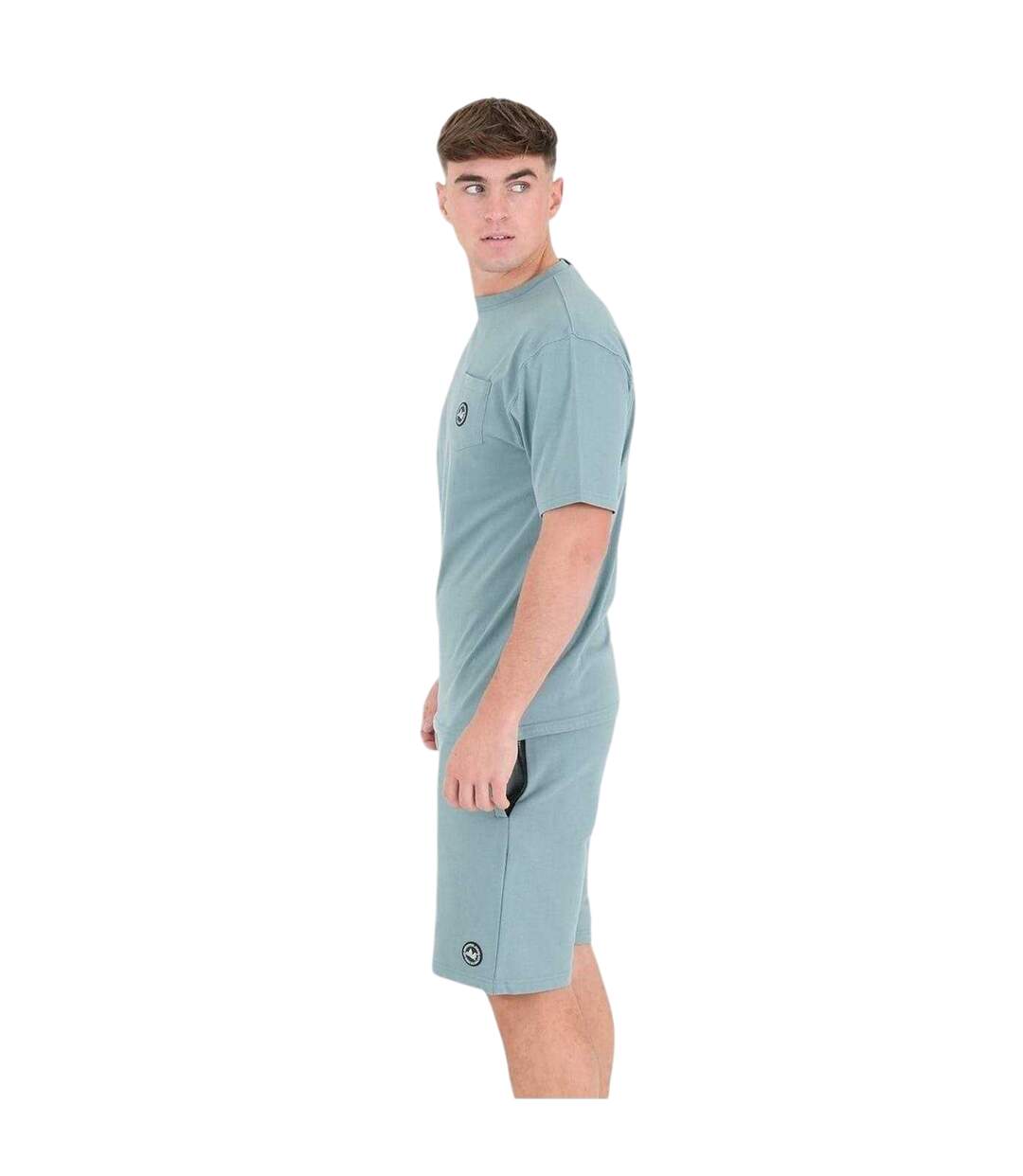 T-shirt Manches Courtes Motif/style Logo Homme Bleu Gris Duke-3