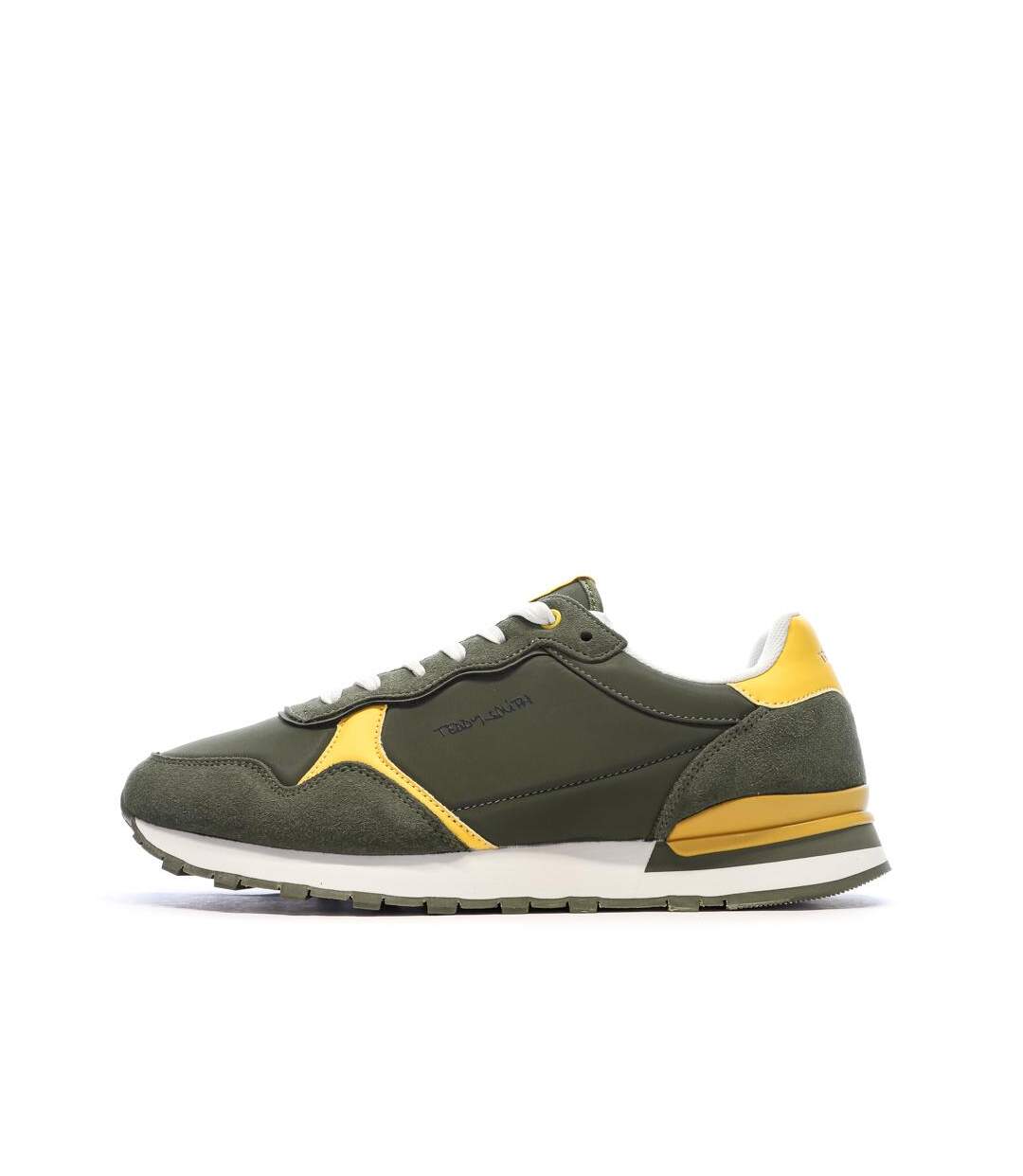 Baskets kaki/jaune homme teddy smith 120667-1