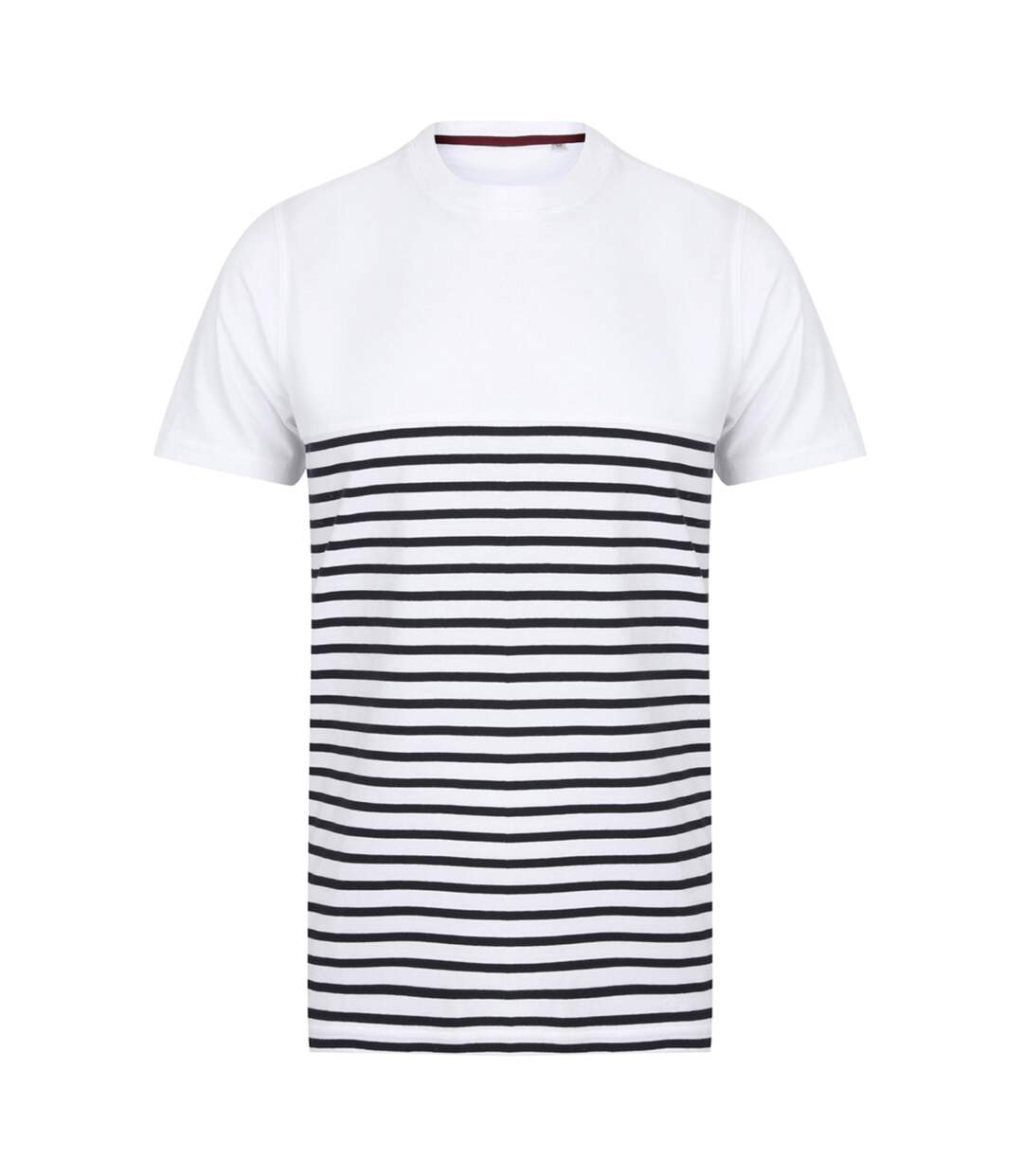 T-shirt breton adulte blanc / bleu marine Front Row-1