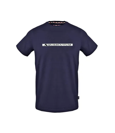 Mens Lettering T-shirt Navy Aquascutum