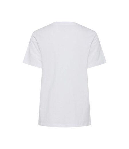 T-Shirt blanc/rose femme pieces tess
