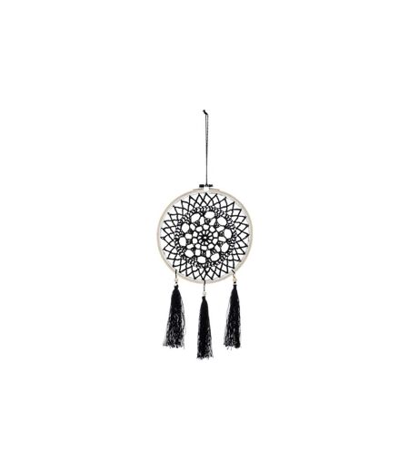 Attrape-Rêves Déco Brodé 43cm Noir