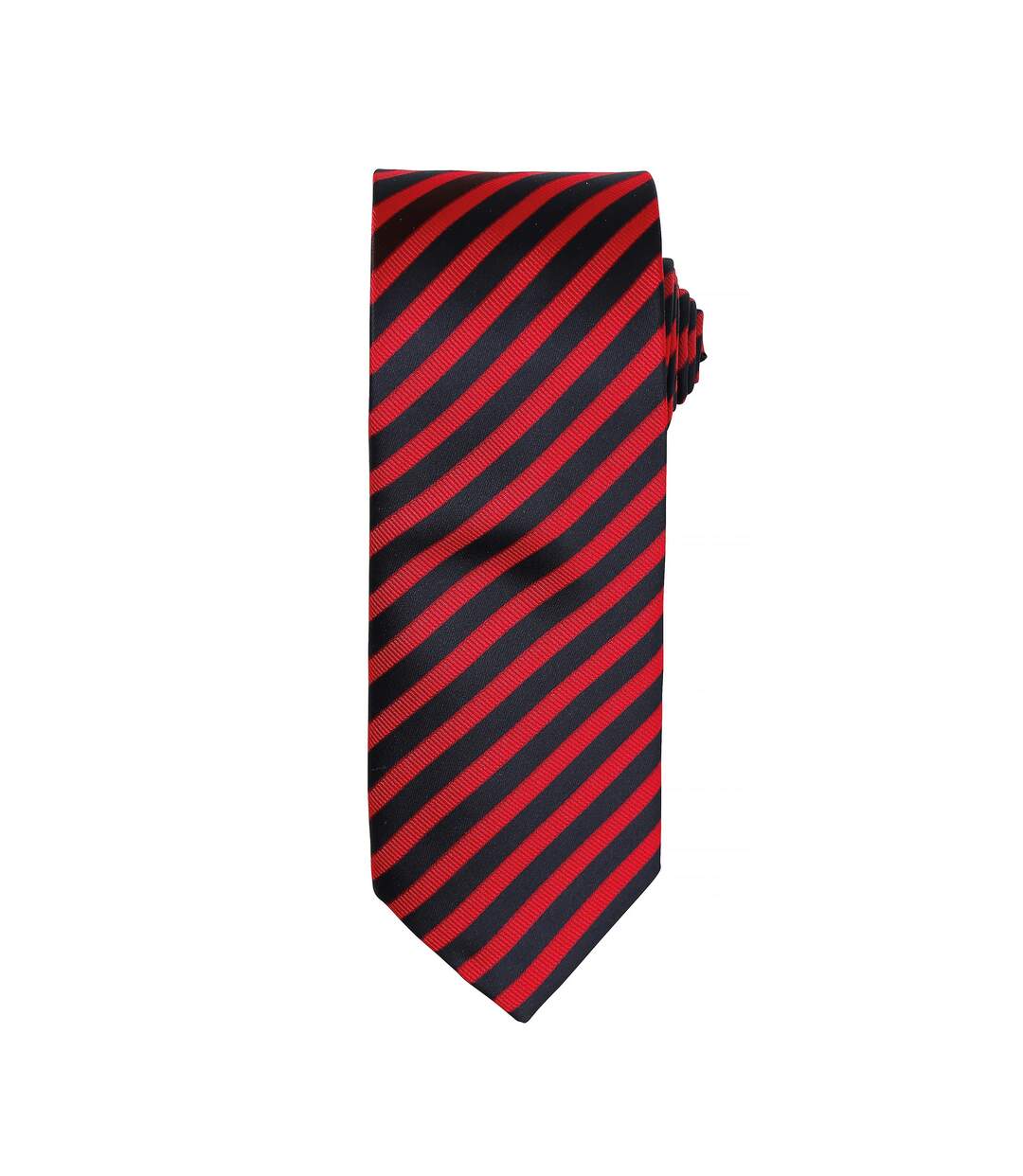 Premier Mens Double Stripe Pattern Formal Business Tie (Red/Black) (One Size)