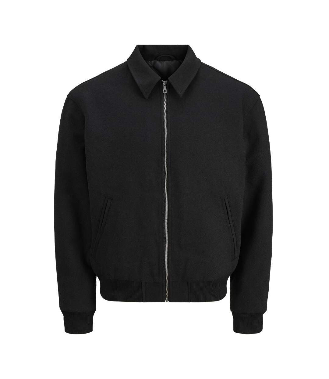 Veste noire homme jack & jones cover bomber-1