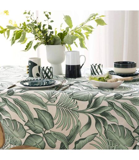Nappe Antitache Imprimé Stylis 140x240cm Vert Sauge