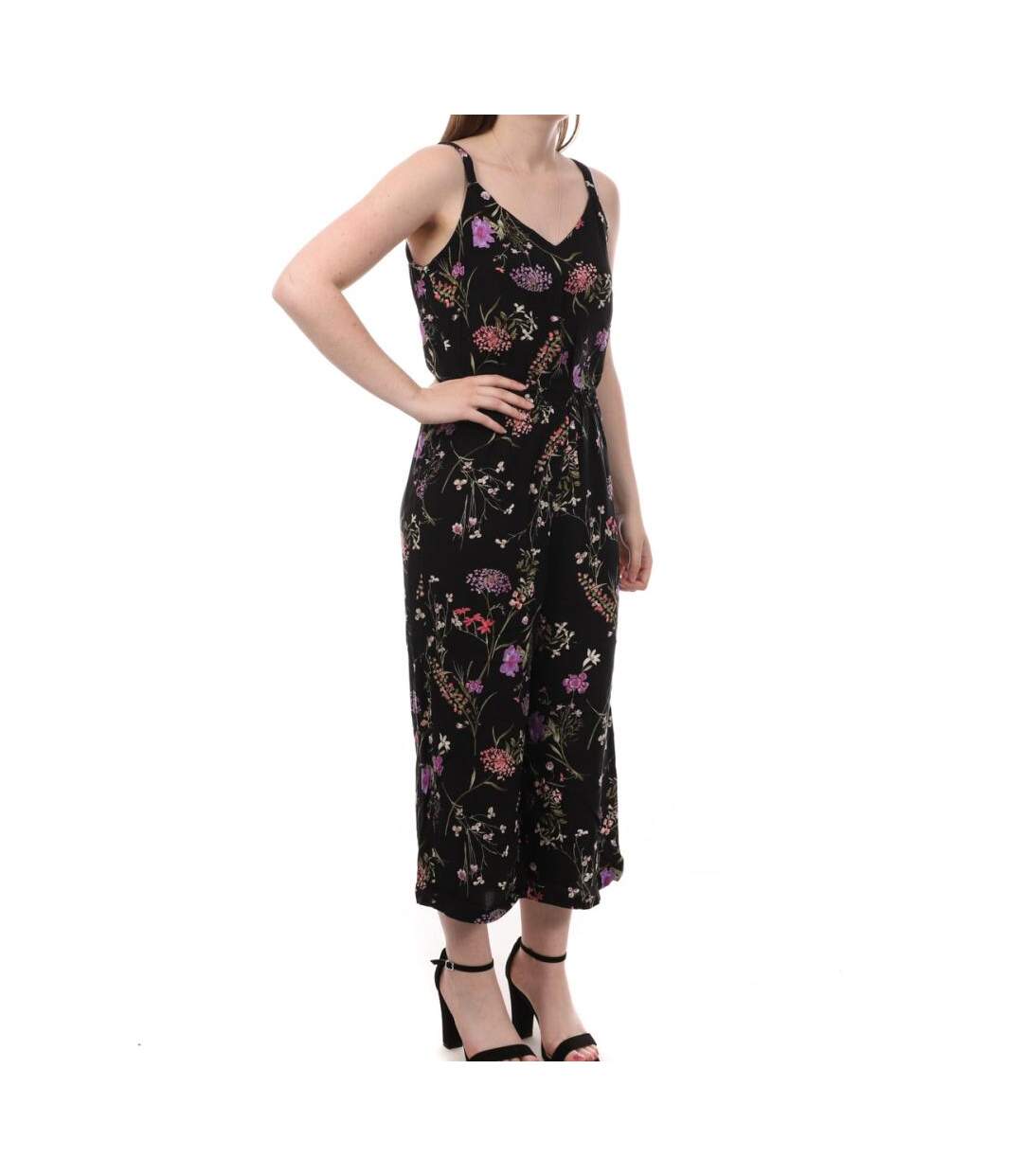 Combinaison Noir/Fleurs Rose Femme Vero Moda 7/8 - S-1