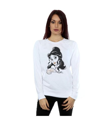 Disney Princess Womens/Ladies Belle Sparkle Sweatshirt (White)