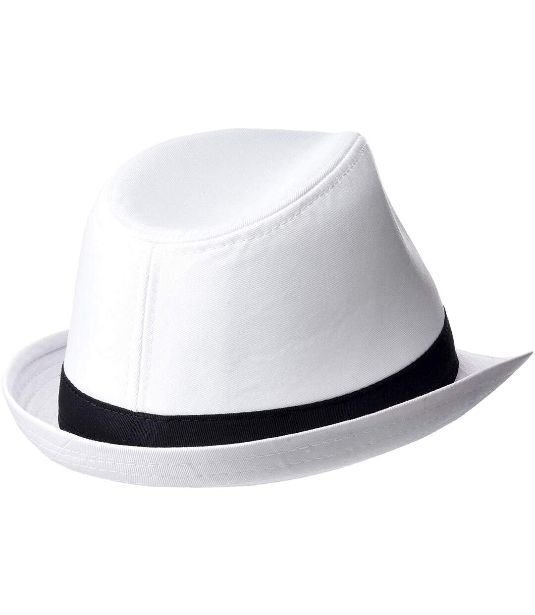 Chapeau fedora unisexe blanc/noir Beechfield