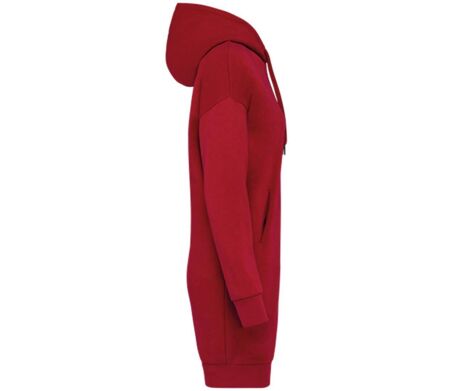 Robe sweat à capuche - Femme - PAT5005 - rouge hibiscus