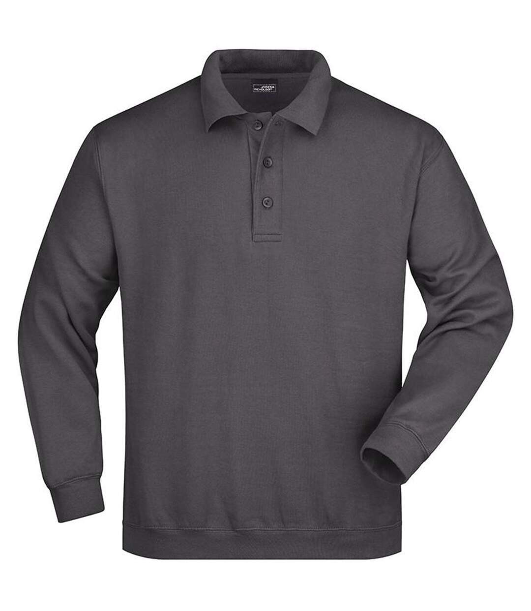 Sweat-shirt col polo - homme - JN041 - gris carbone-1