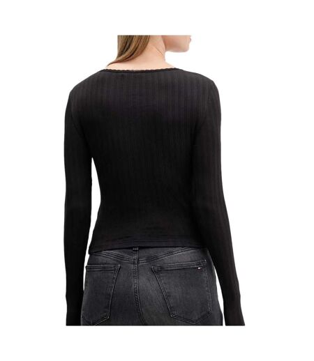 T-Shirt manches longues noir femme tommy hilfiger dw0dw21575