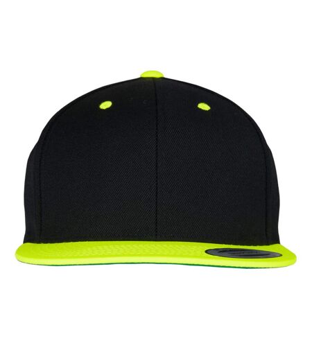 Casquette Ajustable Classic Noir Jaune Néon Yupoong