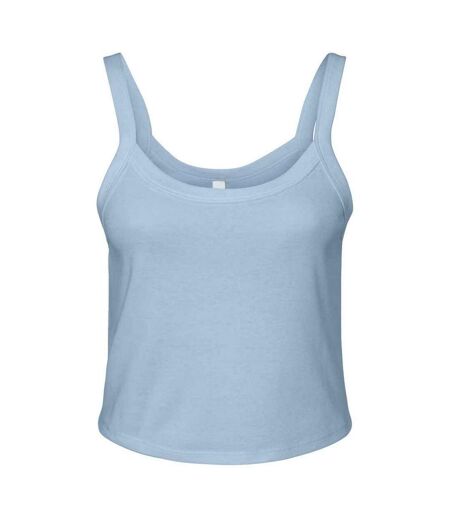 Bella + Canvas Womens/Ladies Micro-Rib Spaghetti Strap Tank Top (Solid Baby Blue) - UTPC6973