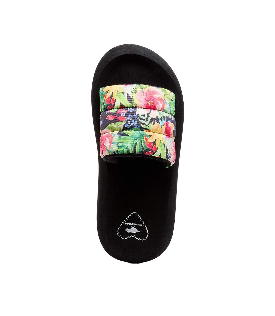 Womens/ladies splash bahama flip flops black/multicoloured Rocket Dog-3