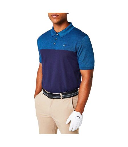 Mens Colour Block Golf Polo Shirt Blue Navy Calvin Klein