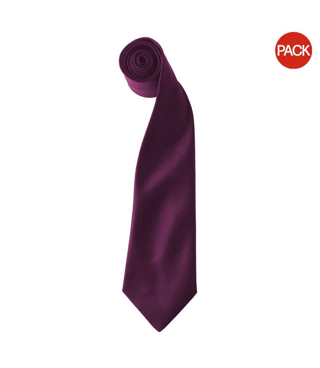 Lot de 2  Cravate à clipser taille unique aubergine Premier-1